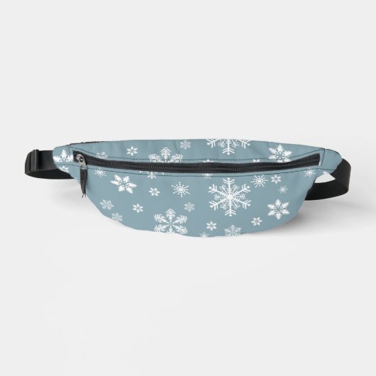 Schneeflockenmuster, weiße Schneeflocken, Schnee, Bauchtasche (Vorderseite)