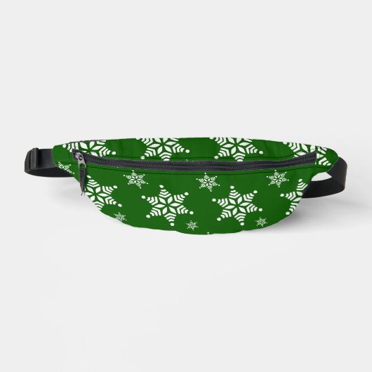 Schneeflockenmuster, weiße Schneeflocken, Schnee, Bauchtasche (Vorderseite)