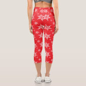 Schneeflockenmuster, weiße Schneeflocken, Schnee,  Capri Leggings (Rückseite)