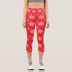 Schneeflockenmuster, weiße Schneeflocken, Schnee,  Capri Leggings