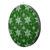 Schneeflockenmuster, weiße Schneeflocken, Schnee,  Dartscheibe (Vorderseite rechts)