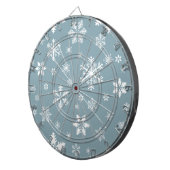 Schneeflockenmuster, weiße Schneeflocken, Schnee,  Dartscheibe (Vorderseite rechts)