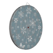 Schneeflockenmuster, weiße Schneeflocken, Schnee,  Dartscheibe (Vorderseite Links)