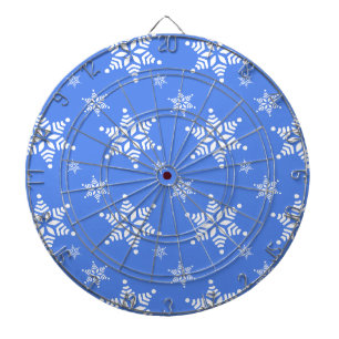 Schneeflockenmuster, weiße Schneeflocken, Schnee,  Dartscheibe