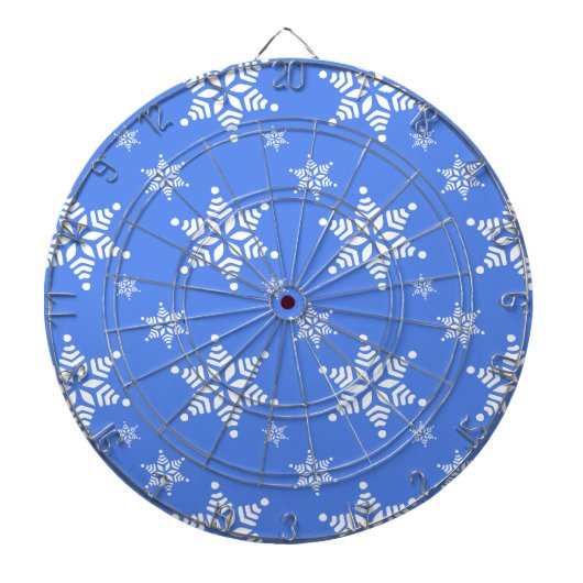 Schneeflockenmuster, weiße Schneeflocken, Schnee,  Dartscheibe (vorne)