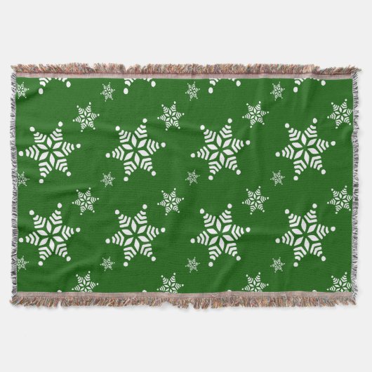 Schneeflockenmuster, weiße Schneeflocken, Schnee,  Decke (Vorderseite)