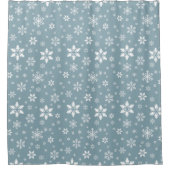 Schneeflockenmuster, weiße Schneeflocken, Schnee, Duschvorhang (Vorderseite)