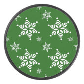 Schneeflockenmuster, weiße Schneeflocken, Schnee,  Eishockey Puck (Vorderseite)