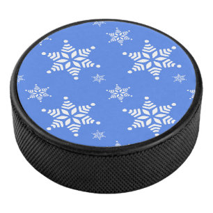 Schneeflockenmuster, weiße Schneeflocken, Schnee,  Eishockey Puck