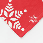 Schneeflockenmuster, weiße Schneeflocken, Schnee,  Fleecedecke (Ecke)