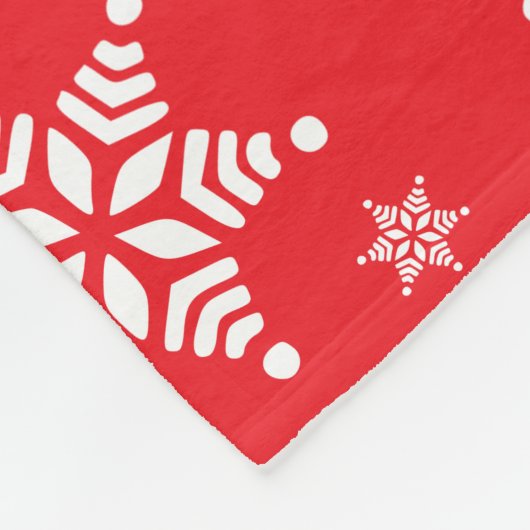 Schneeflockenmuster, weiße Schneeflocken, Schnee,  Fleecedecke (Ecke)