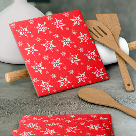 Schneeflockenmuster, weiße Schneeflocken, Schnee,  Fliese