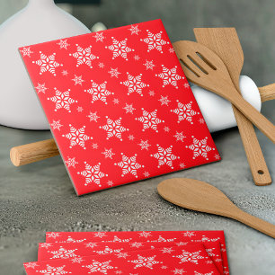 Schneeflockenmuster, weiße Schneeflocken, Schnee,  Fliese