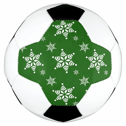 Schneeflockenmuster, weiße Schneeflocken, Schnee,  Fußball (Vorderseite)