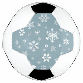 Schneeflockenmuster, weiße Schneeflocken, Schnee,  Fußball