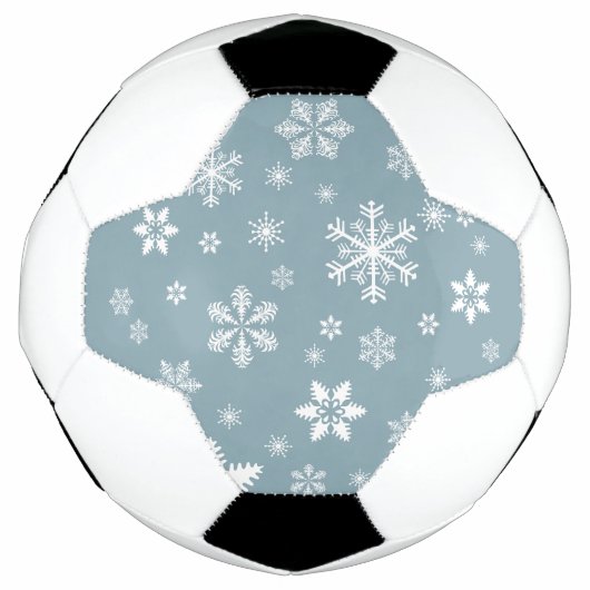 Schneeflockenmuster, weiße Schneeflocken, Schnee,  Fußball (Vorderseite)