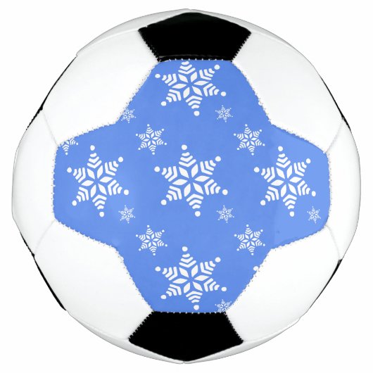 Schneeflockenmuster, weiße Schneeflocken, Schnee,  Fußball (Vorderseite)