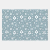Schneeflockenmuster, weiße Schneeflocken, Schnee,  Geschenkpapier Set (Vorderseite 3)