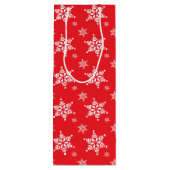 Schneeflockenmuster, weiße Schneeflocken, Schnee,  Geschenktüte Für Weinflaschen (Rückseite)