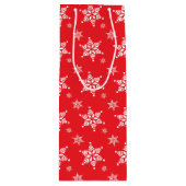 Schneeflockenmuster, weiße Schneeflocken, Schnee,  Geschenktüte Für Weinflaschen (Vorderseite)