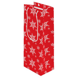 Schneeflockenmuster, weiße Schneeflocken, Schnee,  Geschenktüte Für Weinflaschen