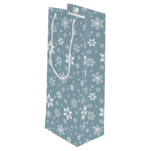 Schneeflockenmuster, weiße Schneeflocken, Schnee, Geschenktüte Für Weinflaschen