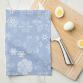 Schneeflockenmuster, weiße Schneeflocken, Schnee,  Geschirrtuch (Viertel Falte)