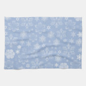 Schneeflockenmuster, weiße Schneeflocken, Schnee,  Geschirrtuch (Horizontal)
