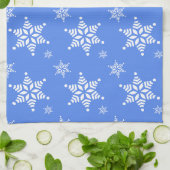 Schneeflockenmuster, weiße Schneeflocken, Schnee,  Geschirrtuch (Gefaltet)