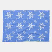 Schneeflockenmuster, weiße Schneeflocken, Schnee,  Geschirrtuch (Horizontal)