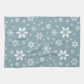 Schneeflockenmuster, weiße Schneeflocken, Schnee,  Geschirrtuch (Horizontal)