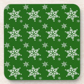 Schneeflockenmuster, weiße Schneeflocken, Schnee,  Getränkeuntersetzer (Vorderseite)