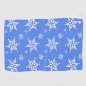 Schneeflockenmuster, weiße Schneeflocken, Schnee,  Golfhandtuch (Horizontal)