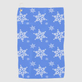 Schneeflockenmuster, weiße Schneeflocken, Schnee,  Golfhandtuch (Vorderseite)