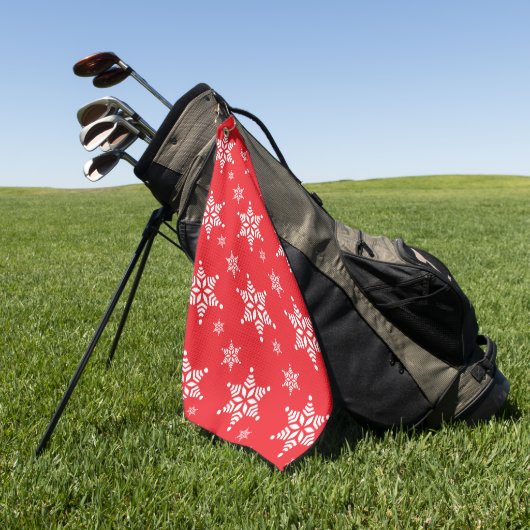 Schneeflockenmuster, weiße Schneeflocken, Schnee, Golfhandtuch (Gras)