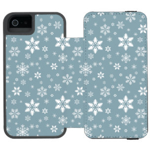 Schneeflockenmuster, weiße Schneeflocken, Schnee, Incipio Watson™ iPhone 5 Geldbörsen Hülle