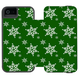 Schneeflockenmuster, weiße Schneeflocken, Schnee,  Incipio Watson™ iPhone 5 Geldbörsen Hülle
