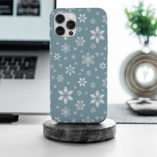 Schneeflockenmuster, weiße Schneeflocken, Schnee, iPhone Hülle