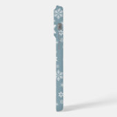 Schneeflockenmuster, weiße Schneeflocken, Schnee, iPhone Hülle (Linke Seite)