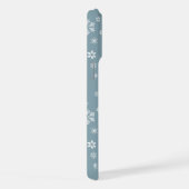 Schneeflockenmuster, weiße Schneeflocken, Schnee, iPhone Hülle (Rechte Seite)