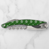 Schneeflockenmuster, weiße Schneeflocken, Schnee,  Kellnermesser (Rückseite)