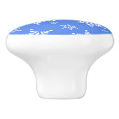 Schneeflockenmuster, weiße Schneeflocken, Schnee,  Keramikknauf (Seitenansicht)