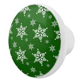 Schneeflockenmuster, weiße Schneeflocken, Schnee,  Keramikknauf