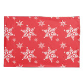 Schneeflockenmuster, weiße Schneeflocken, Schnee,  Kissenbezug (Rückseite)