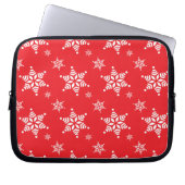 Schneeflockenmuster, weiße Schneeflocken, Schnee, Laptopschutzhülle (Vorderseite)