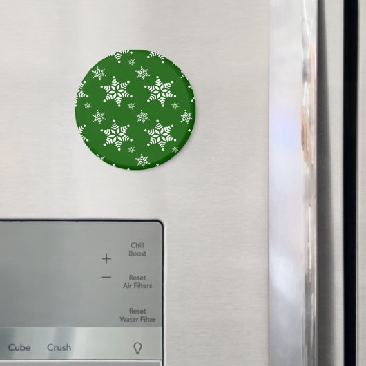 Schneeflockenmuster, weiße Schneeflocken, Schnee,  Magnet (In Situ (Kühlschrank))
