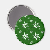 Schneeflockenmuster, weiße Schneeflocken, Schnee,  Magnet (Vorderseite/Rückseite)