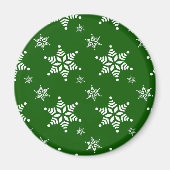 Schneeflockenmuster, weiße Schneeflocken, Schnee,  Magnet (Vorne)
