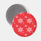 Schneeflockenmuster, weiße Schneeflocken, Schnee,  Magnet (Vorderseite/Rückseite)