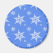 Schneeflockenmuster, weiße Schneeflocken, Schnee,  Magnet (Vorne)